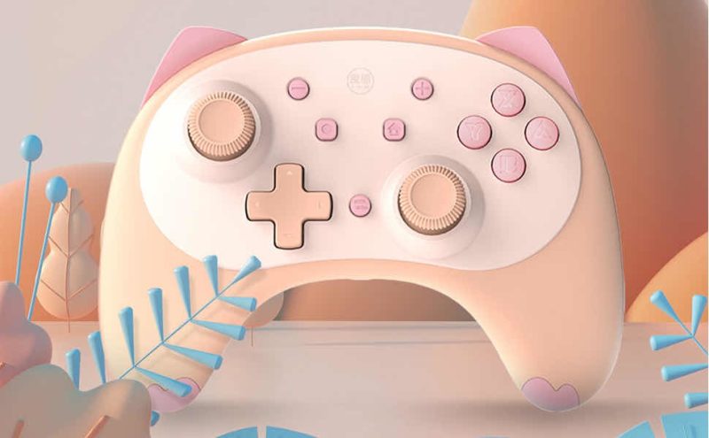 Control Bluetooth Naranja para Nintendo Switch/Switch OLED IINE Gatito - Imagen 2