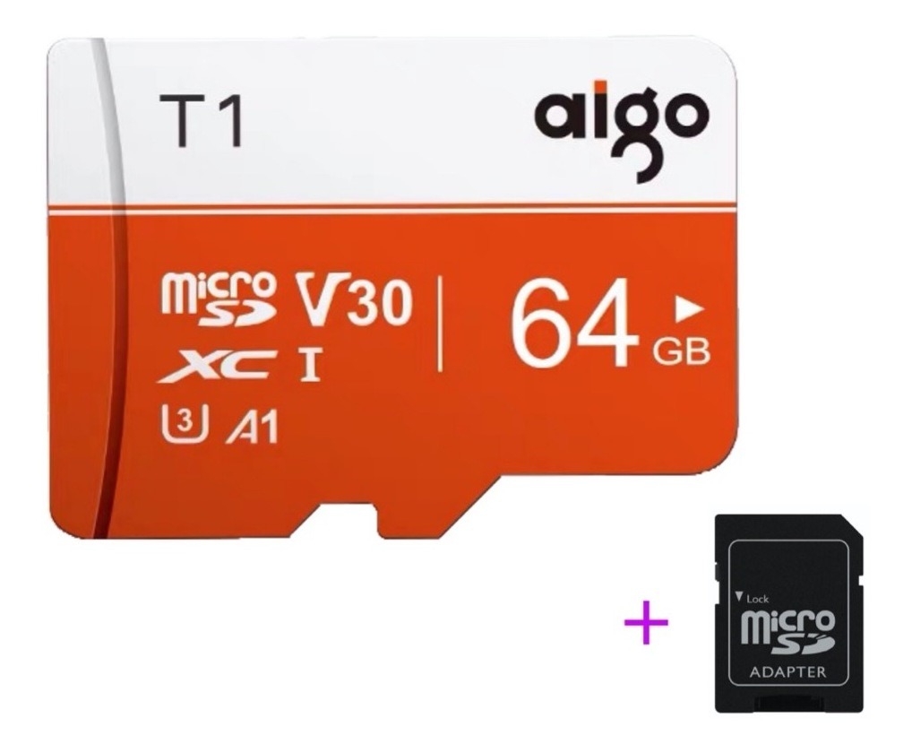 Tarjeta Micro Sd 64gb Aigo T1 97m/s U3 Clase 10 4k + Adap.