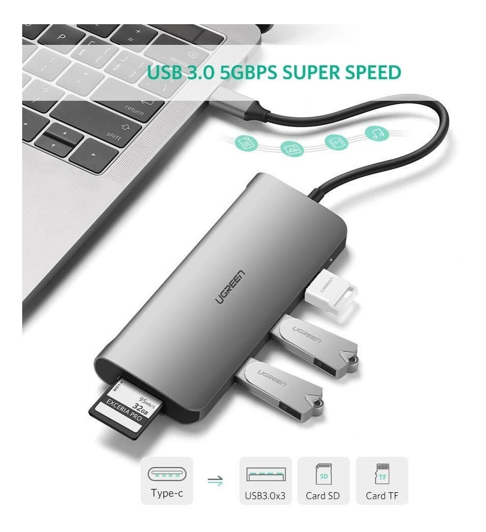 Adaptador Usb C Ugreen 10 En 1 Para Apple Macbook Y Pc - Imagen 5