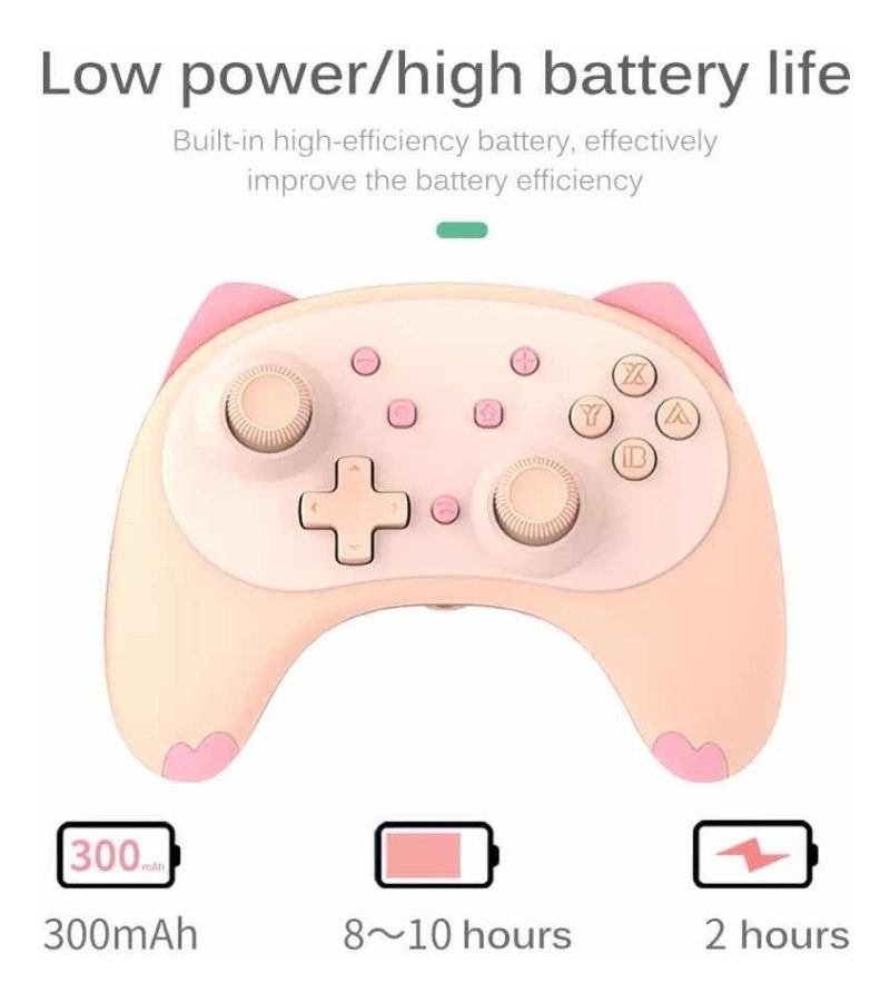 Control Bluetooth Naranja para Nintendo Switch/Switch OLED IINE Gatito - Imagen 5