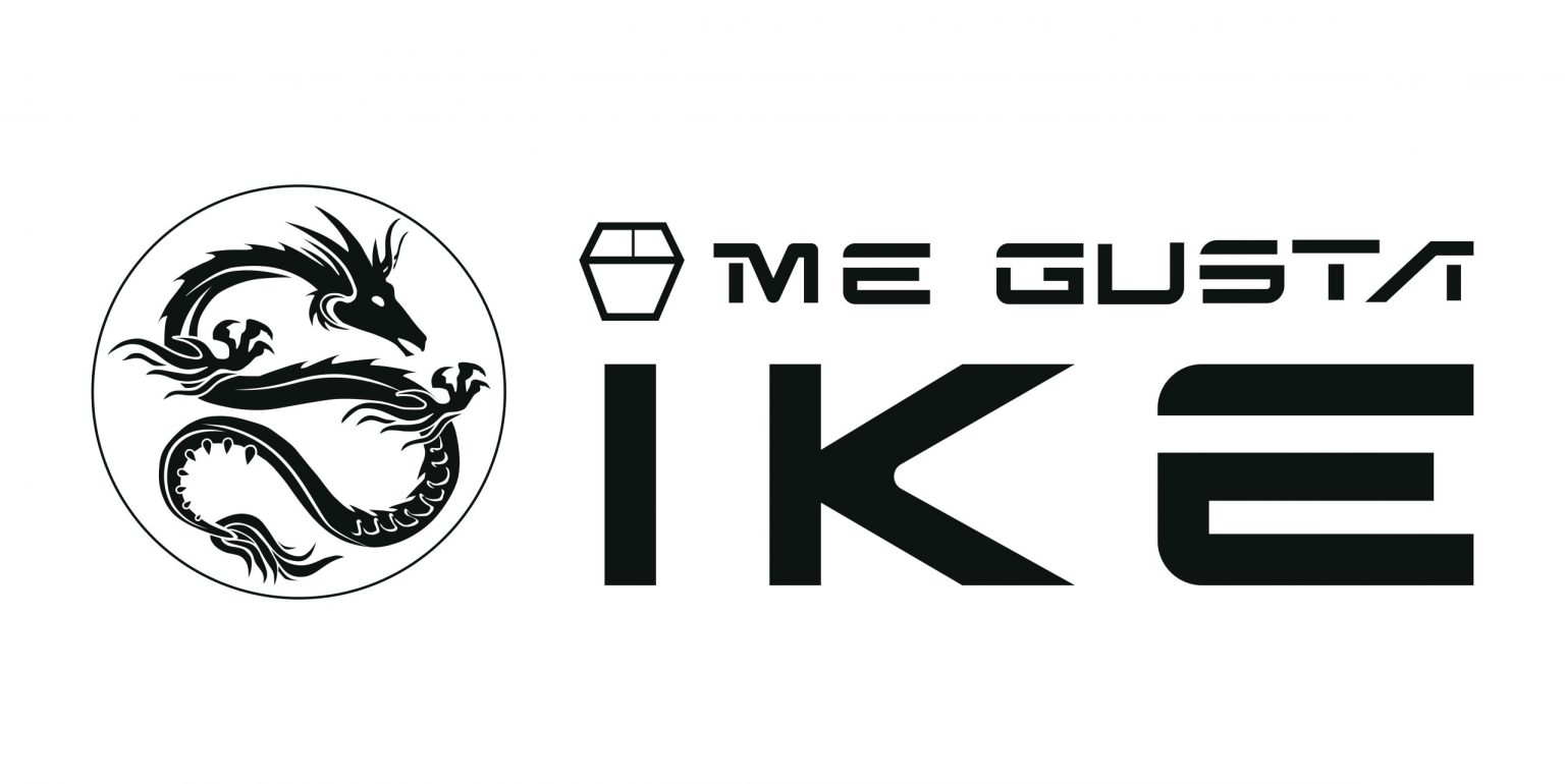 logo me gusta ike negro fondo blanco