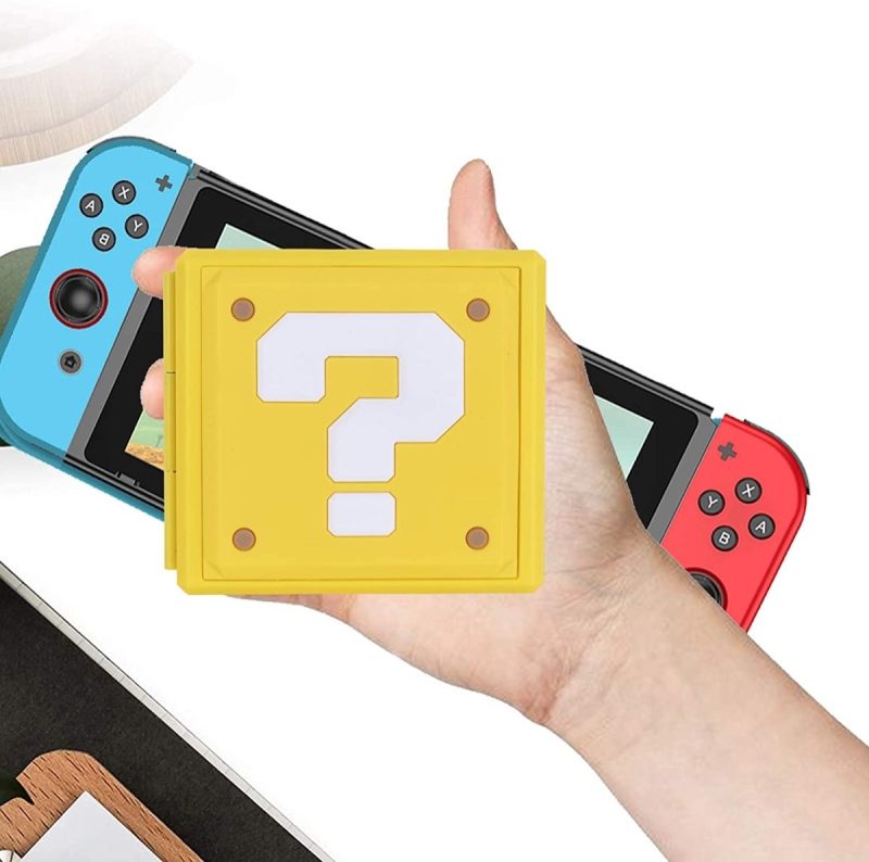 Estuche Protector para Nintendo Switch con Diseño de Signo Mario Bros Amarillo- Almacena 12 Juegos y 12 Micro SDs - Imagen 6