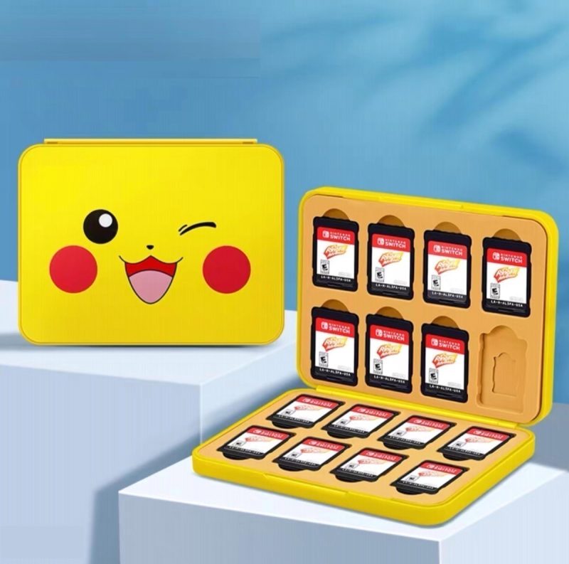 Caja Porta Juegos Nintendo Switch Pikachu Pokémon 16 Juegos