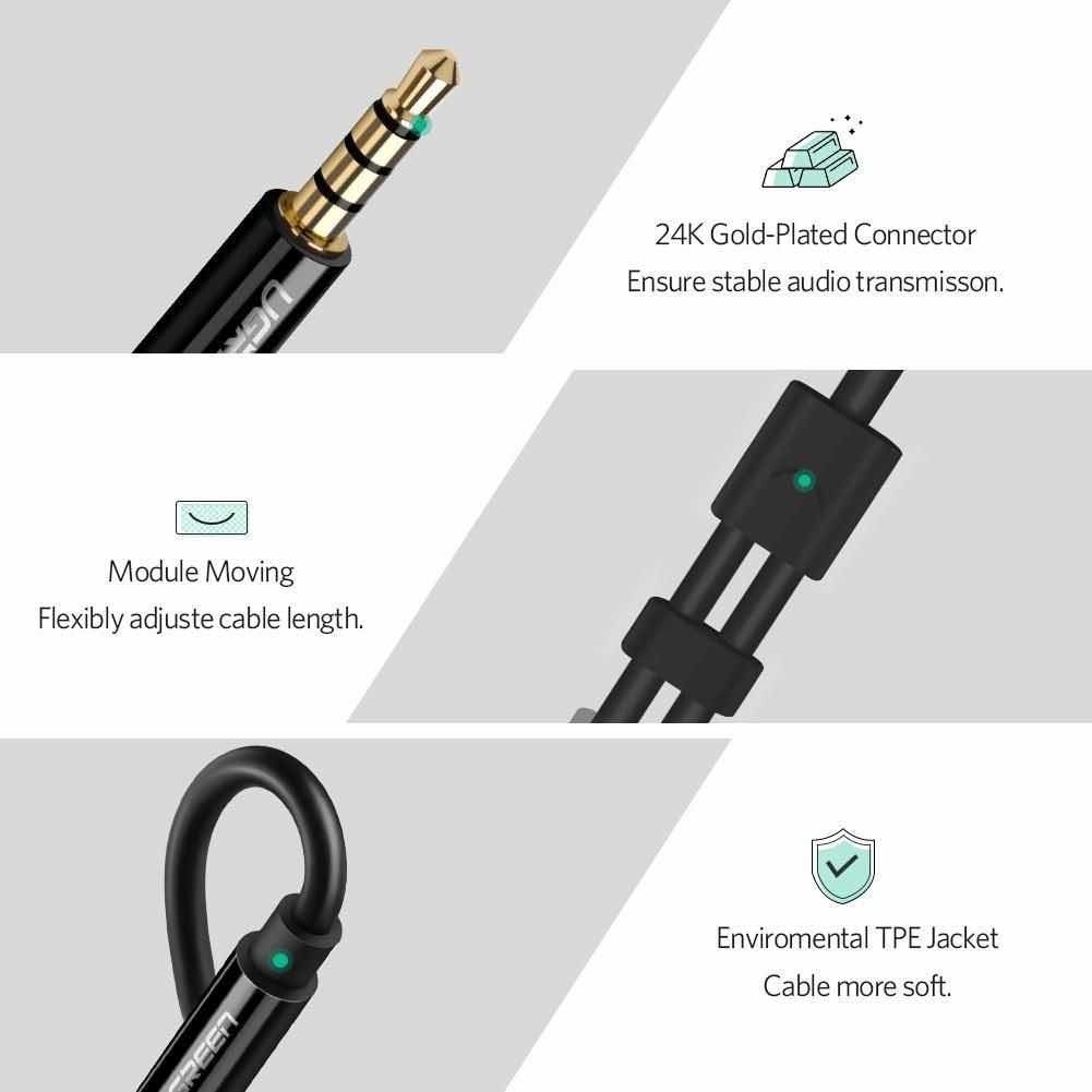 Cable Divisor Jack 3.5mm Para Audifonos Y Micrófono, Ugreen - Imagen 6