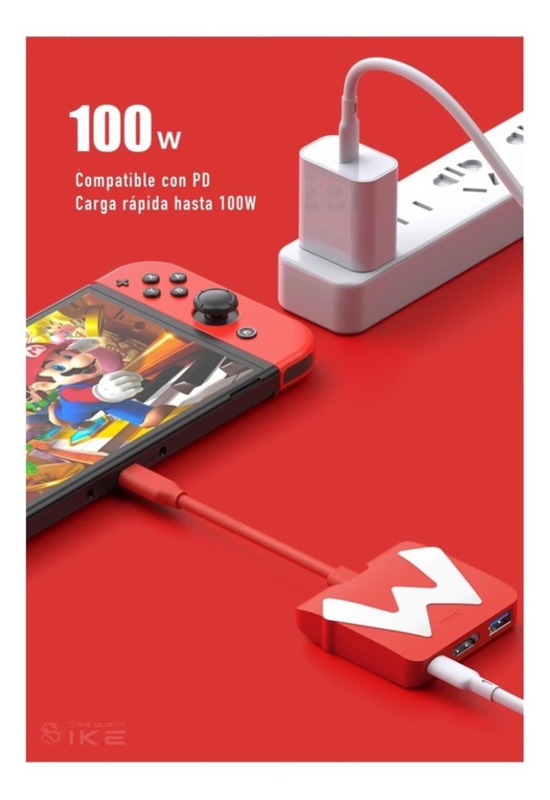 Adaptador HDMI para Nintendo Switch Mario Bros 4K/PD 100W/USB 3.0 - Imagen 6