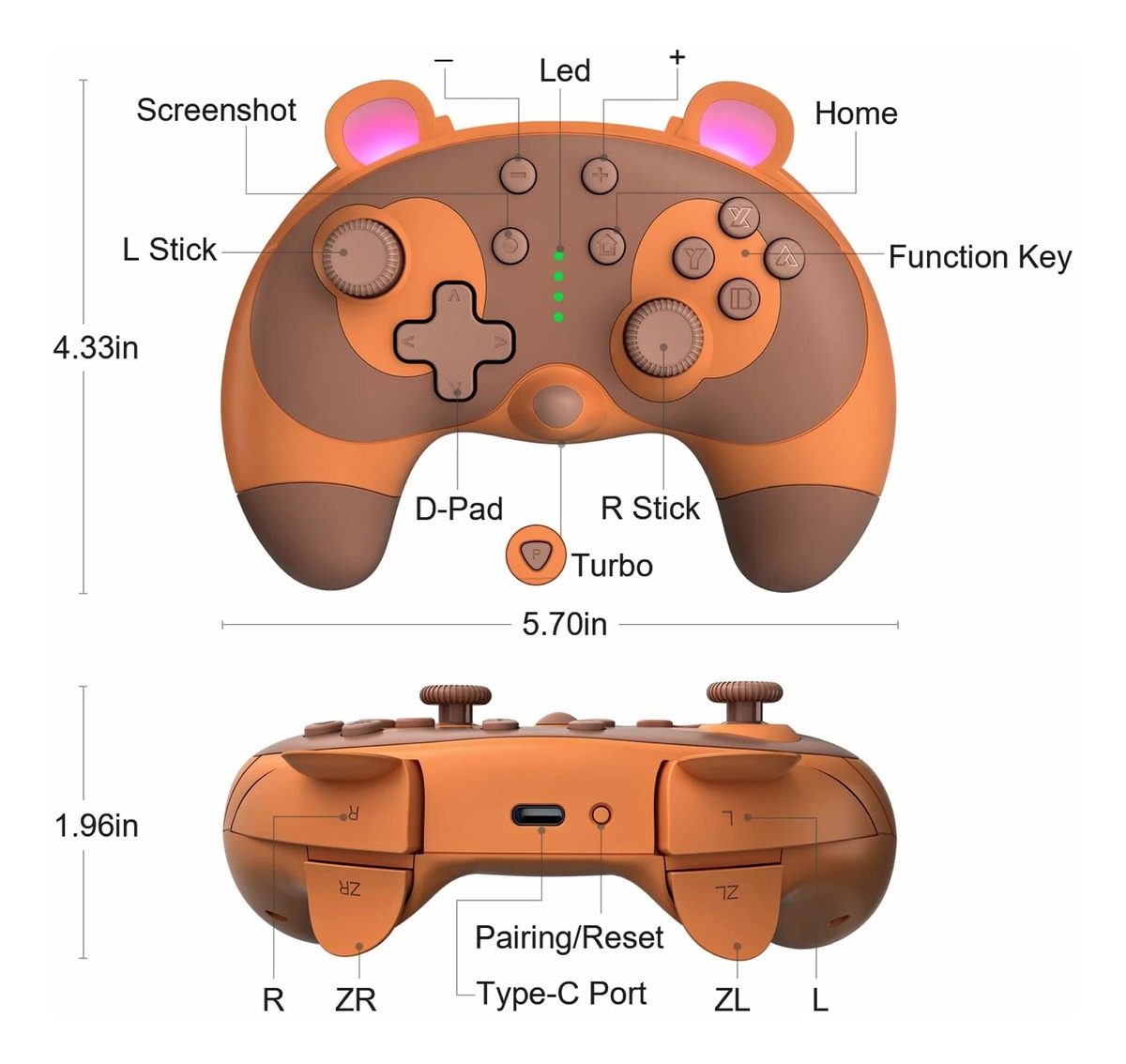 Control Bluetooth Nintendo Switch Tom Nook Stoga - Inspirado en Animal Crossing - Imagen 7