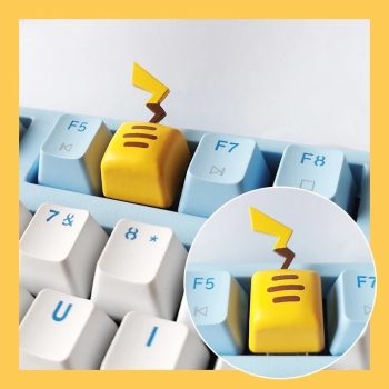 Tecla Pikachu Pokémon Amarilla para Teclado Mecánico , Eje Cruzado, x 1 Tecla