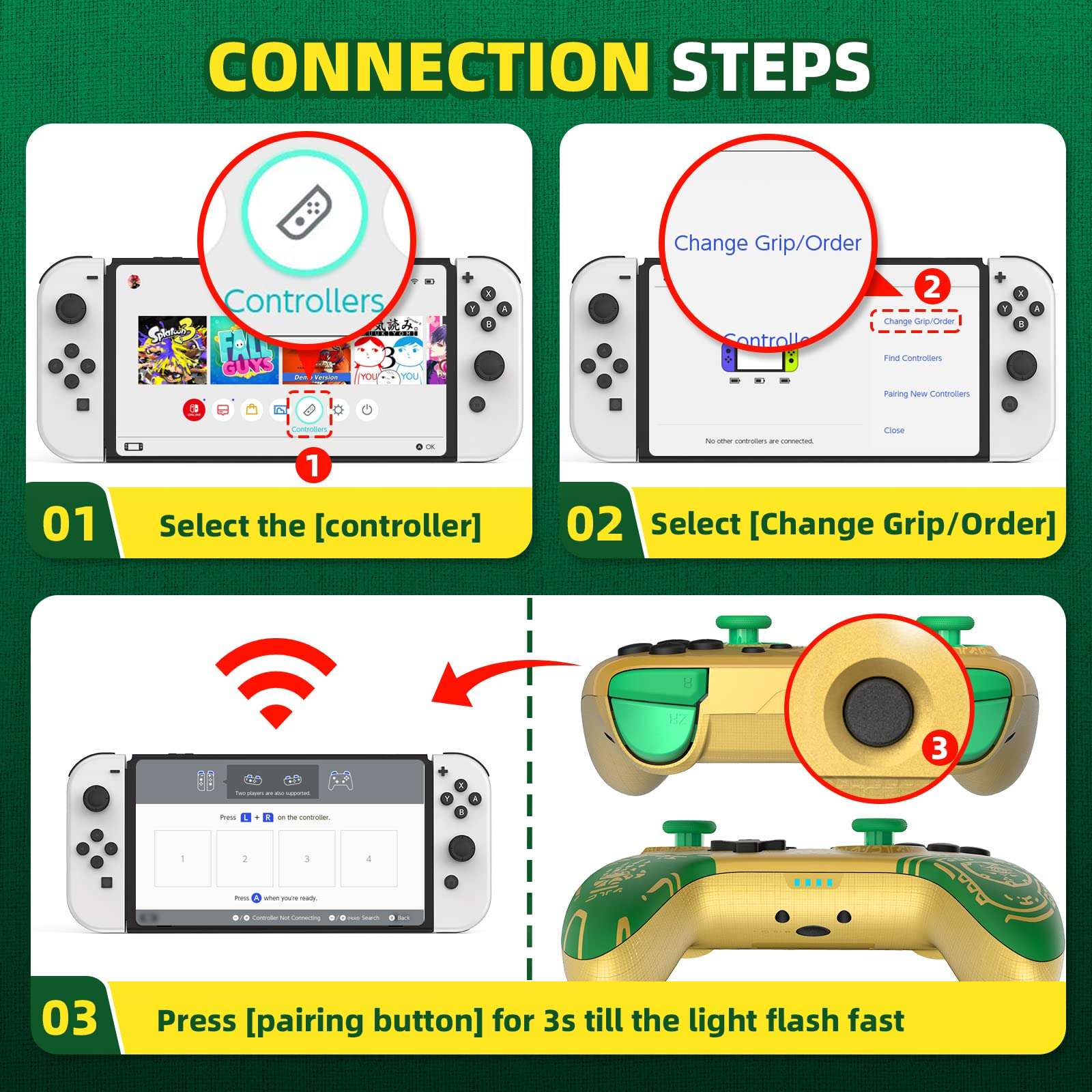 Control Bluetooth IINE para Nintendo Switch/Switch OLED - Edición Zelda Tears of the Kingdom - Imagen 5
