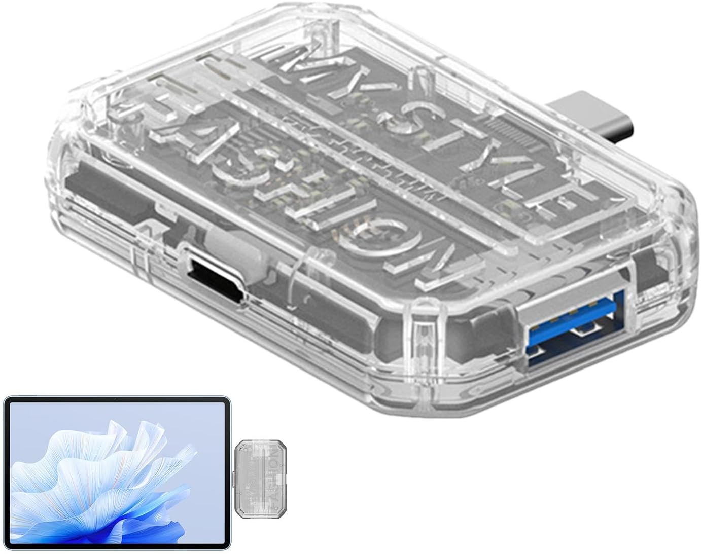 HUB USB Tipo C 3 en 1 Transparente