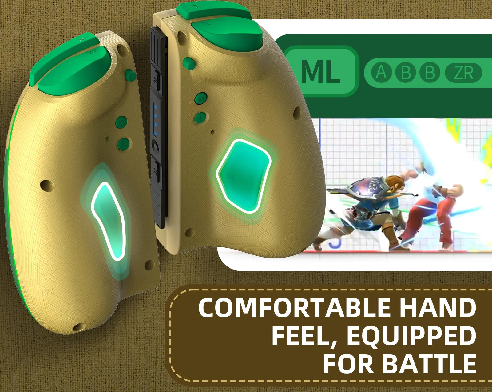 Control Joypad IINE Zelda Tears of the Kingdom con diseño ergonómico y botones para batalla.