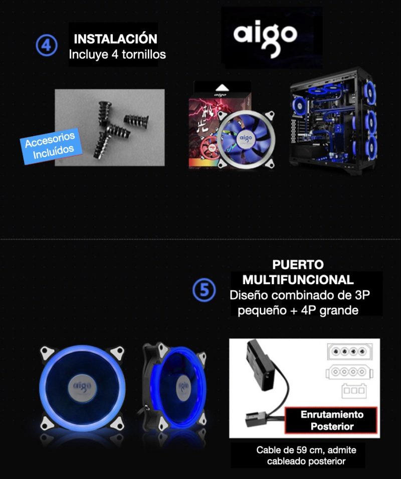 instalación de ventilador algo aurora azul
