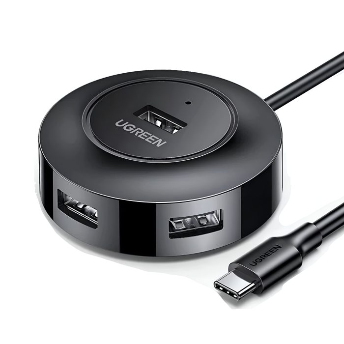 Hub USB 2.0 Ugreen de 4 Puertos, USB-C | Transferencia de Datos de 480 Mbps