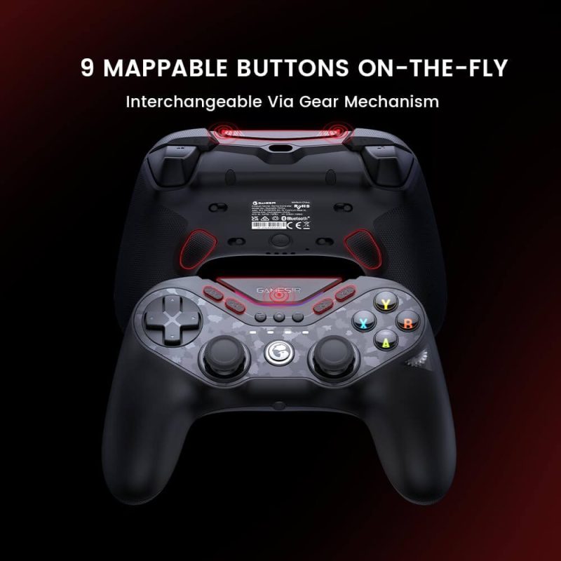 Control inalámbrico GameSir Tarantula Pro mostrando 9 botones mapeables en su diseño.