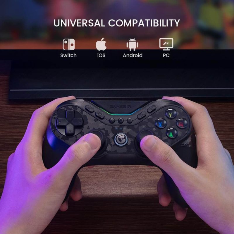 GameSir Tarantula Pro mostrando su compatibilidad universal con Switch, iOS, Android y PC.