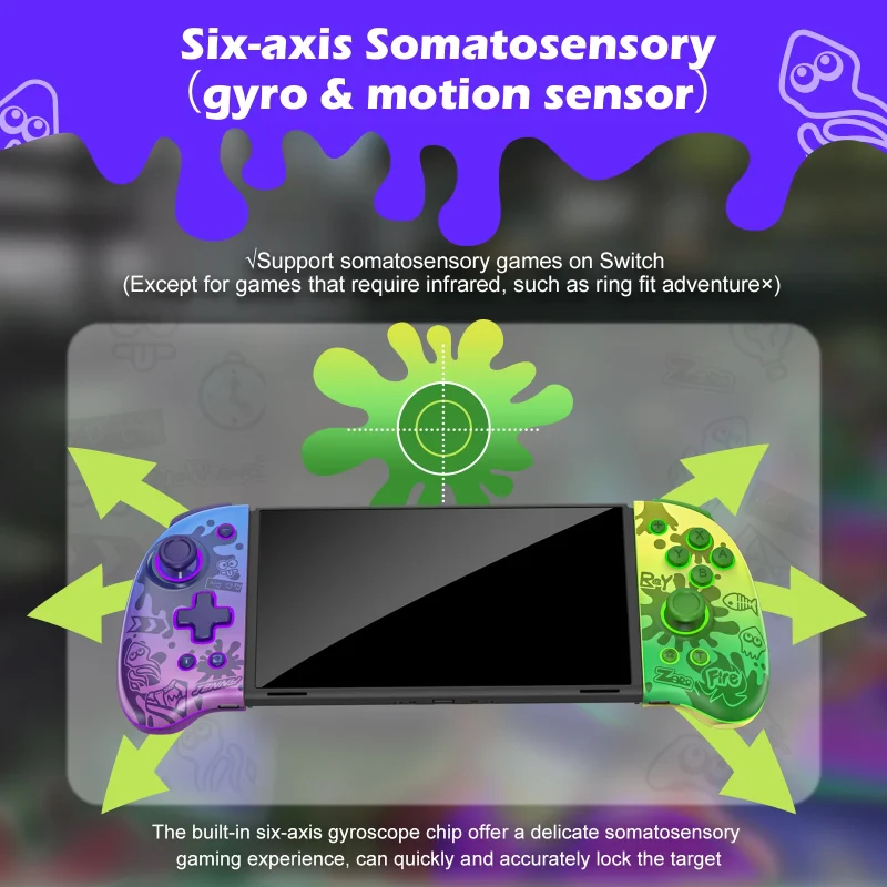 Giroscopio y sensores de movimiento del Joy-Con Splatoon Neptune IINE para mayor precisión.