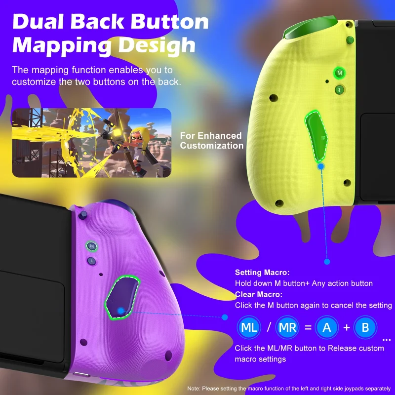 Configuración de botones macro y personalizables en el Joy-Con Splatoon Neptune IINE.